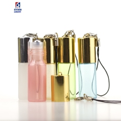 5ML Drop Chain Stainless Steel Ball Flask With Gold Cover