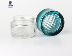 50G Glass Cream Jar Grid Bottom