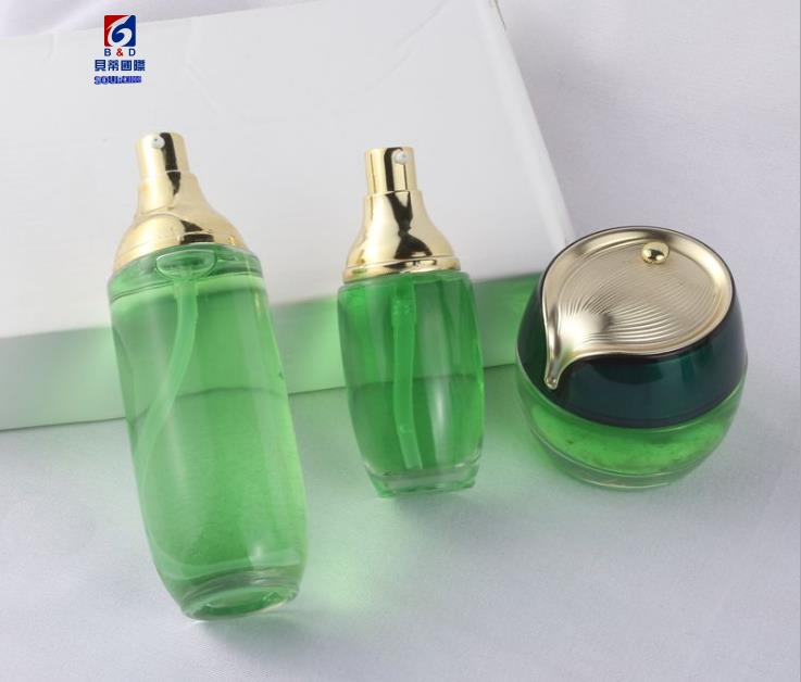 Glass Set Bottle 30/50g Cream Jar,100/120ml Lotion Bottle