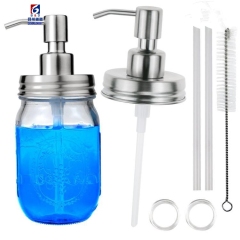 480ml Glass Press Bottle Stainless Steel Pump Head