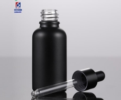 10/15/30/50/100ML Frosted black dropper bottle