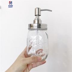 480ml Glass Press Bottle Stainless Steel Pump Head