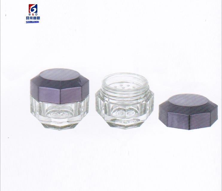 Octagonal screw cap loose powder bottle