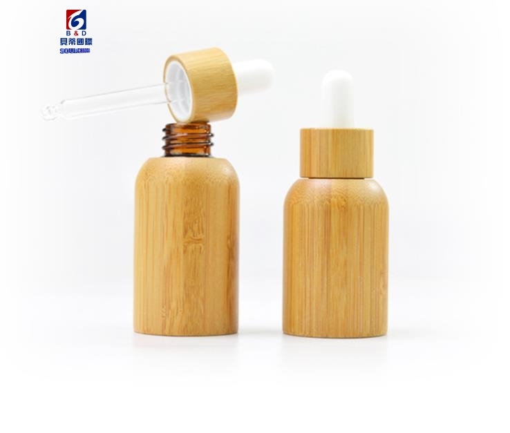 10/15/30/50ML Bamboo wooden dropper glass bottle