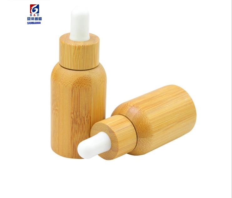 10/15/30/50ML Bamboo wooden dropper glass bottle