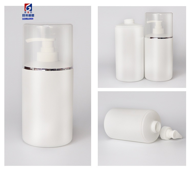 250/300/400/500ML Lotion Pump Bottle White PE Plastic Shampoo Bottle Empty Cosmetic Container Facial Cleanser