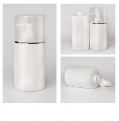 250/300/400/500ML Lotion Pump Bottle White PE Plastic Shampoo Bottle Empty Cosmetic Container Facial Cleanser