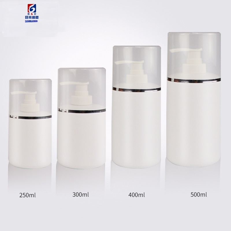 250/300/400/500ML Lotion Pump Bottle White PE Plastic Shampoo Bottle Empty Cosmetic Container Facial Cleanser