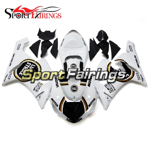 Fairing Kit Fit For Kawasaki ZX6R 2005-2006- Lucky Strike White Black