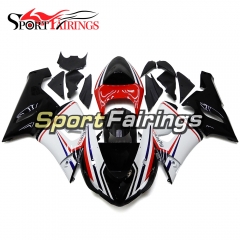 Fairing Kit Fit For Kawasaki ZX6R 2005 - 2006 - Red Stripe White Black