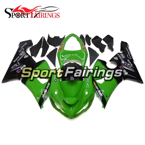 Fairing Kit Fit For Kawasaki ZX6R 2005 - 2006 - Nakano Green Black