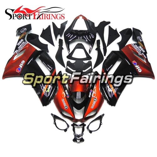 Fairing Kit Fit For Kawasaki ZX6R 2007 - 2008 -Pearl Red Black