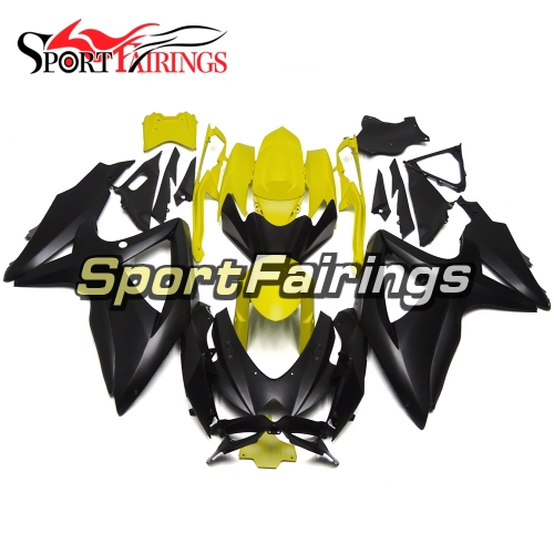 Fairing Kit Fit For Suzuki GSXR600 750 2008 - 2010 - Matte Black Yellow