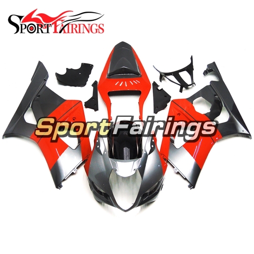 Fairing Kit Fit For Suzuki GSXR1000 K3 2003 - 2004 - Red Silver