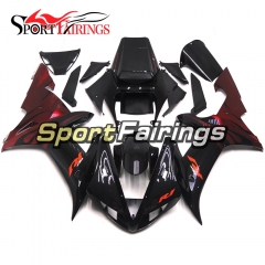 Fairing Kit Fit For Yamaha YZF R1 2002 2003 - Black Red Flames