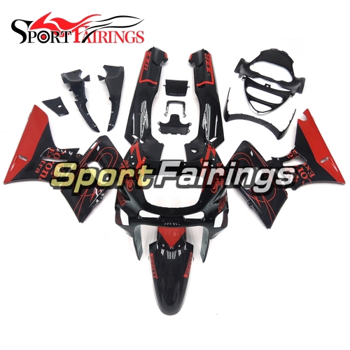 Fairing Kit Fit For Kawasaki ZZR400  1993 - 2007-Black Red Corona Extra