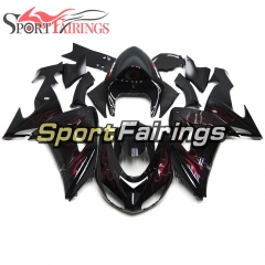 Fairing Kit Fit For Kawasaki ZX10R 2006 - 2007 -Black Red Flame