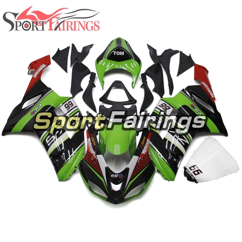 Fairing Kit Fit For Kawasaki ZX6R 2007 - 2008 - Elf Green Black Red