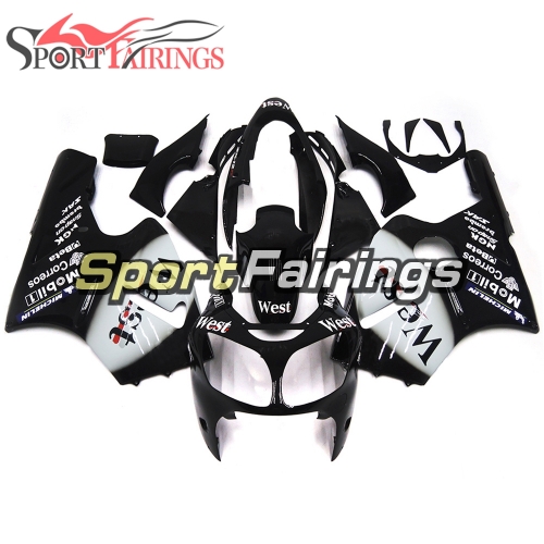 Fairing Kit Fit For Kawasaki ZX12R 2000 2001 -West Black White