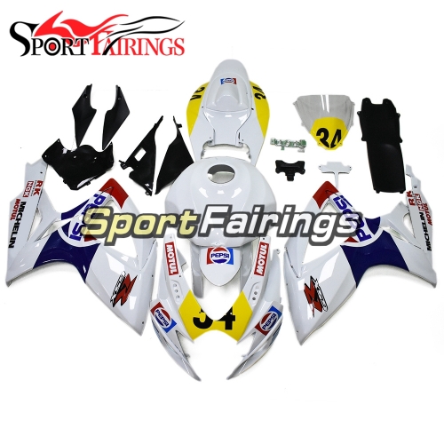 Fairing Kit Fit For Suzuki GSXR600 750 2006 - 2007 - White Yellow