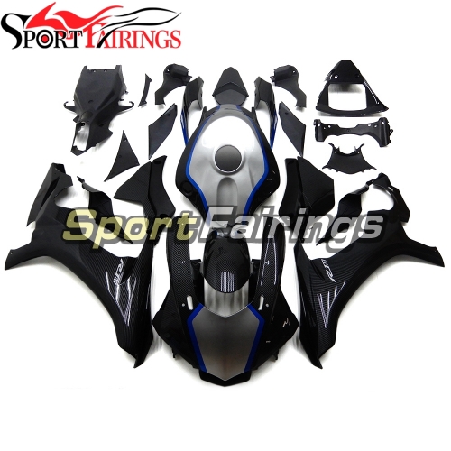 Fairing Kit Fit For Yamaha YZF R1 2015 2016 2017 2018 - Carbon Fiber Effect Blue Silver and Black