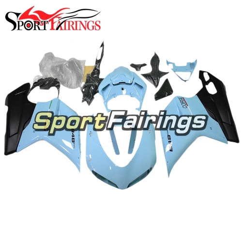 New Full Fairing Kit Fit For Ducati 1098 1198 848 2007 - 2012  Sky Blue With Black Lowers