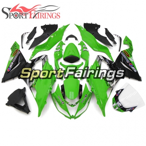 Full Fairing Kit Fit For Kawasaki ZX-6R 2013 - 2017 - Glossy Black Green