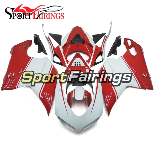 Complete Fairing Kit Fit For Ducati 1098 1198 848 2007 - 2012 - Glossy White Red