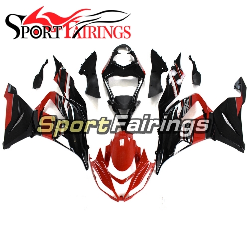 Full Fairing Kit Fit For Kawasaki ZX-6R 2013 - 2017 - Gloss Red Black