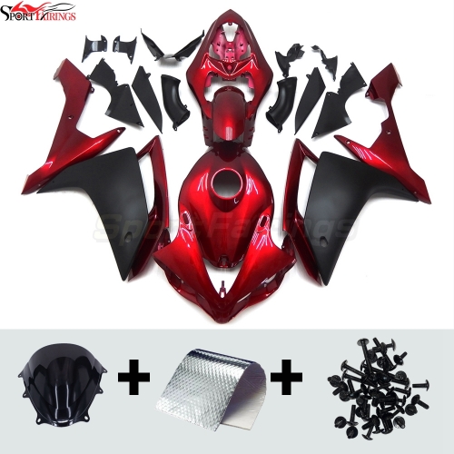 Fairing Kit Fit For Yamaha YZF1000 R1 2007 2008 - Candy Red Matte Black