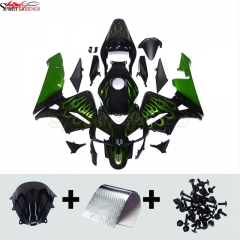Fairing Kit fit for Honda CBR600RR 2003 - 2004 - Black with Green Flames