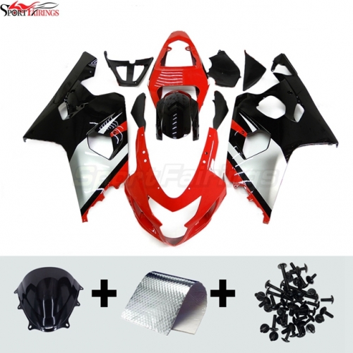 Sportfairings Fairing Kit fit for Suzuki GSXR600 GSXR750 2004 - 2005 - Red Black Silver