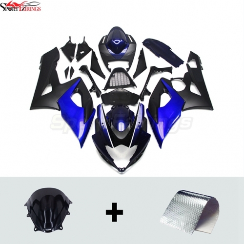 Sportfairings Fairing Kit fit for Suzuki GSXR1000 2005 - 2006 - Deep Blue Black