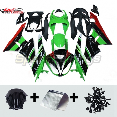 Sportfairings Fairing Kit fit for Kawasaki Ninja ZX6R 2009 - 2012 - Green Black Red