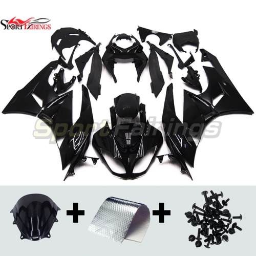 Sportfairings Fairing Kit fit for Kawasaki Ninja ZX6R 2009 - 2012 - Gloss Black