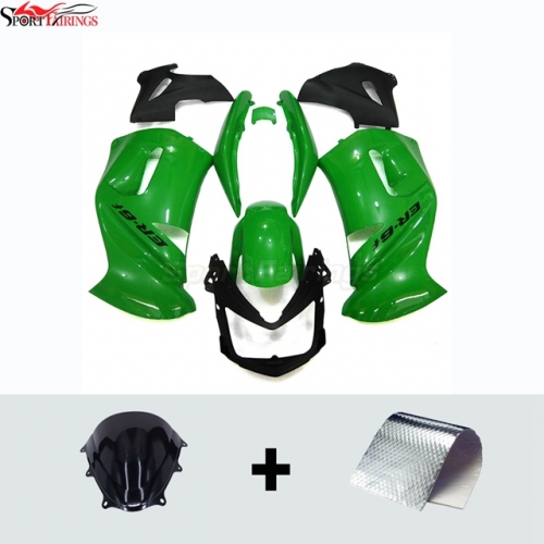 Sportfairings Fairing Kit fit for Kawasaki Ninja 650R 2006 - 2008 - Green Black