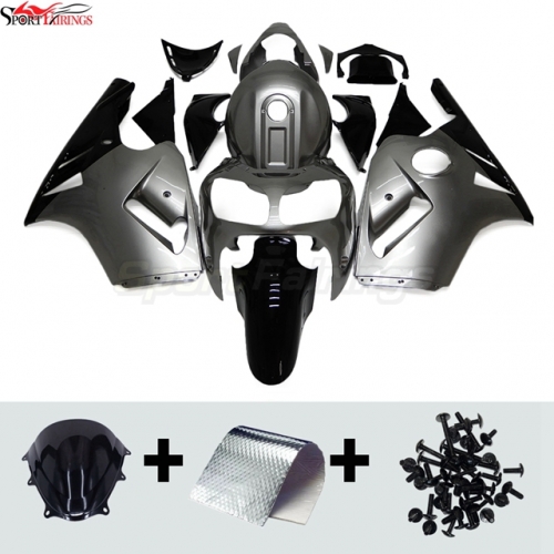 Sportfairings Fairing Kit fit for Kawasaki Ninja ZX12R 2000 - 2001 - Grey Black
