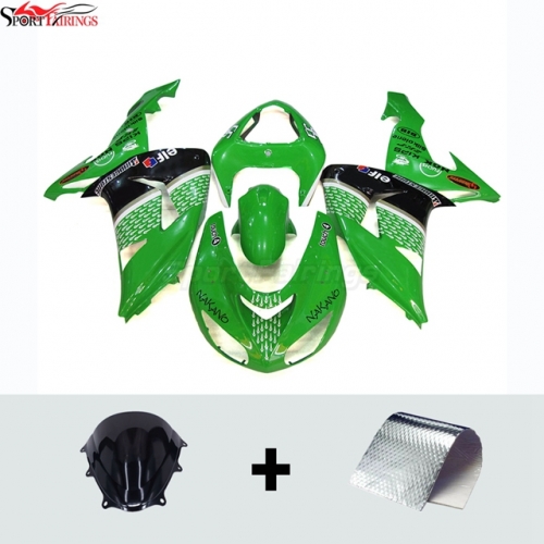 Sportfairings Fairing Kit fit for Kawasaki Ninja ZX10R 2006 - 2007 - Green Black