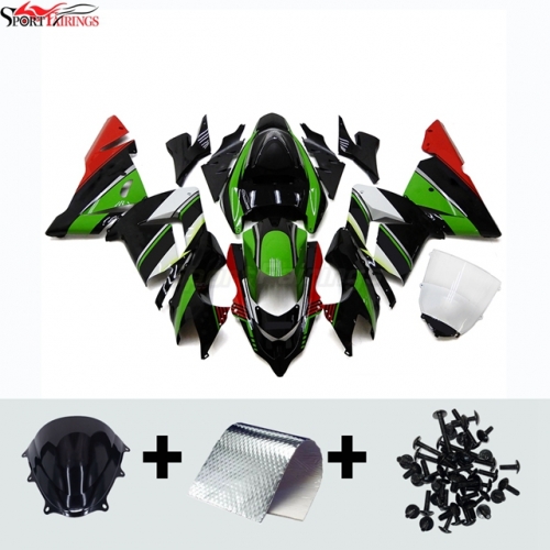 Sportfairings Fairing Kit fit for Kawasaki Ninja ZX10R 2004 - 2005 - Green Black Red