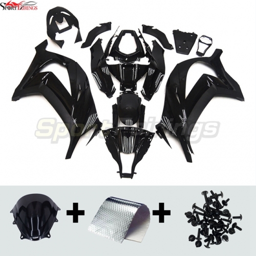 Sportfairings Fairing Kit fit for Kawasaki Ninja ZX10R 2011 - 2015 - Gloss Black Matte Black