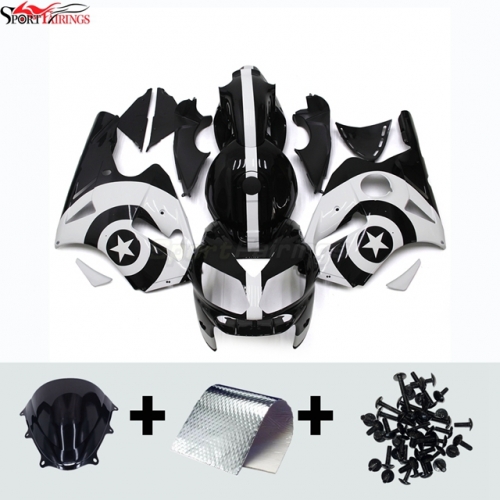 Sportfairings Fairing Kit fit for Kawasaki Ninja ZX12R 2002 - 2006 - White Black