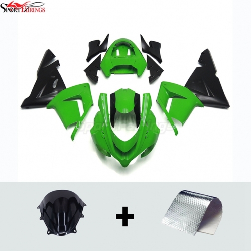 Sportfairings Fairing Kit fit for Kawasaki Ninja ZX10R 2004 - 2005 - Green Black