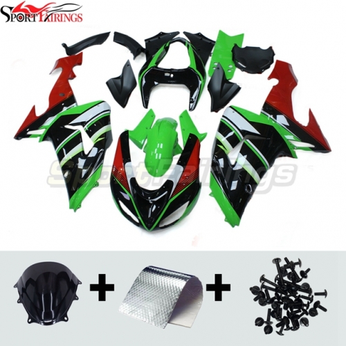 Sportfairings Fairing Kit fit for Kawasaki Ninja ZX10R 2006 - 2007 - Green Black Red