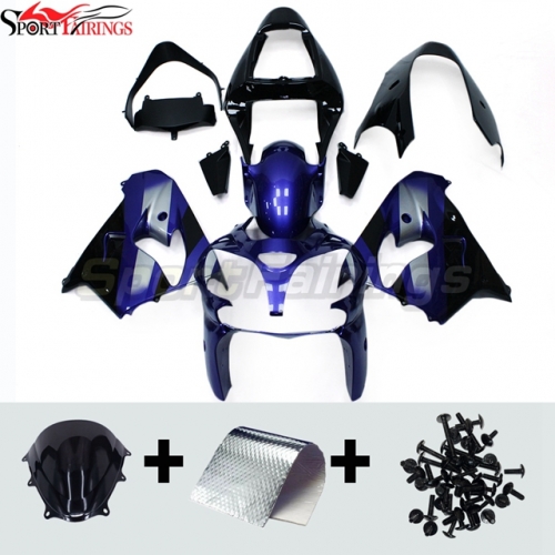 Sportfairings Fairing Kit fit for Kawasaki Ninja ZX9R 2002 - 2003 - Black Dark Blue Grey