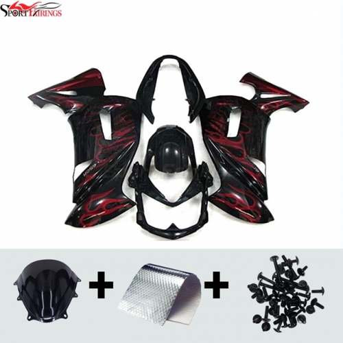Sportfairings Fairing Kit fit for Kawasaki Ninja 650R 2006 - 2008 - Dark Red Black