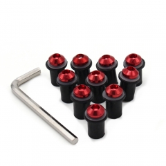 Sportfairings Universal Aluminum Round Smooth Windshield Bolts - Red