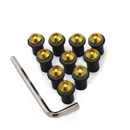 Sportfairings Universal Aluminum Round Smooth Windshield Bolts - Gold