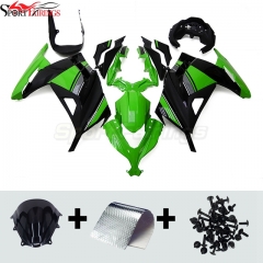 Sportfairings Fairing Kit fit for Kawasaki Ninja 300 2013 - 2017 - Green Black