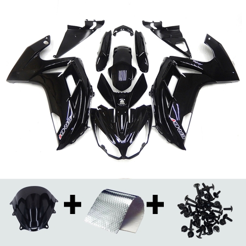 Sportfairings Full Fairing Kit fit for Kawasaki ER-6F Ninja 650 2012 - 2016 - Glossy Black