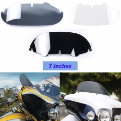 Motorcycle 7" Round Windscreen Windshield Fit for 1996-2013 Harley Electra Glide, Street Glide, Ultra Limited and Tri Glide